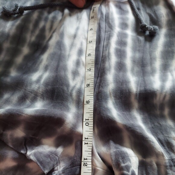 Cloth and Stone Anthropologie Gray Tie Dye Print Drawstring Tie Romper Size M - Picture 11 of 11